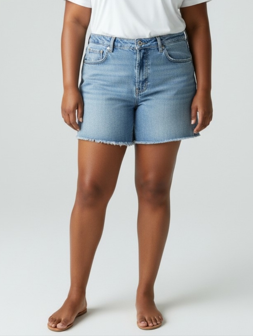 H&M Light Wash Denim Cutoff Shorts  Size 14
